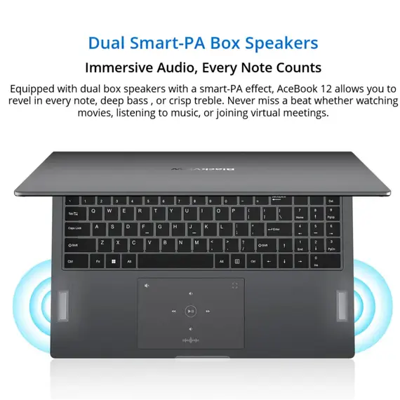 ნოუთბუქი Blackview Acebook 12 16'' WUXGA I5-12450H 16GB 512GB SSD  Intel UHD Graphics Grey WIN 11 PRO - Primestore.ge