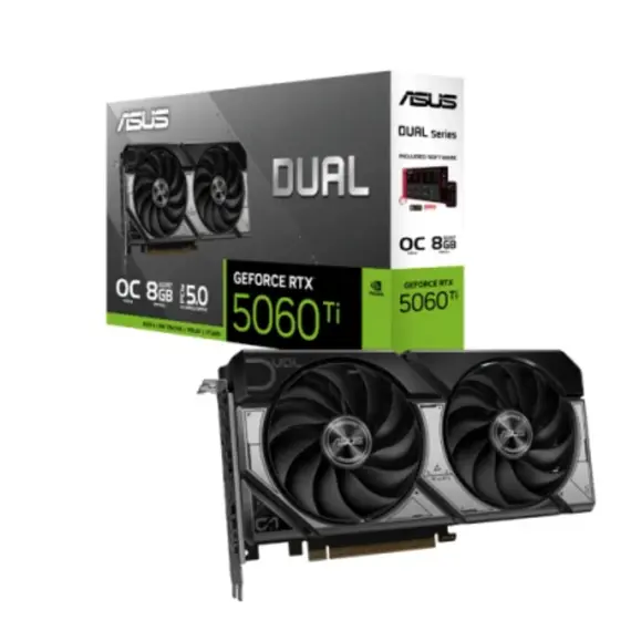 ვიდეო დაფა ASUS Graphic Card GeForce RTX 5060 Ti 8GB GDDR7 OC DUAL-RTX5060TI-O8G - Primestore.ge