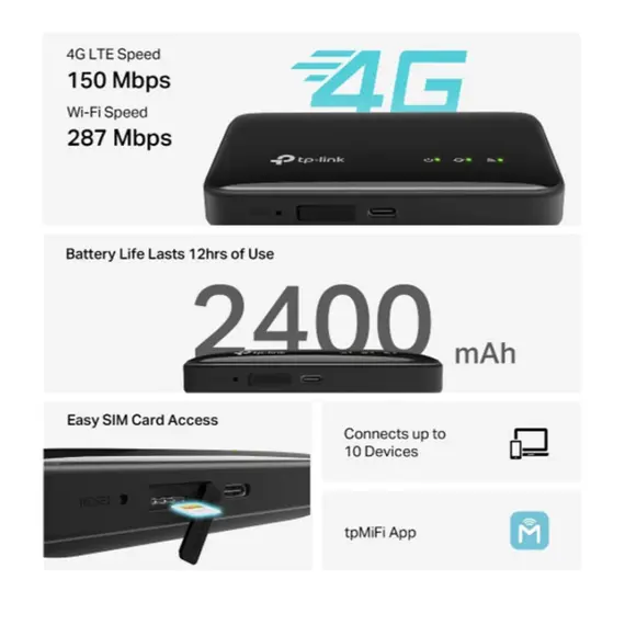 როუტერი TP-link M7005 4G LTE Mobile Wi-Fi - Primestore.ge