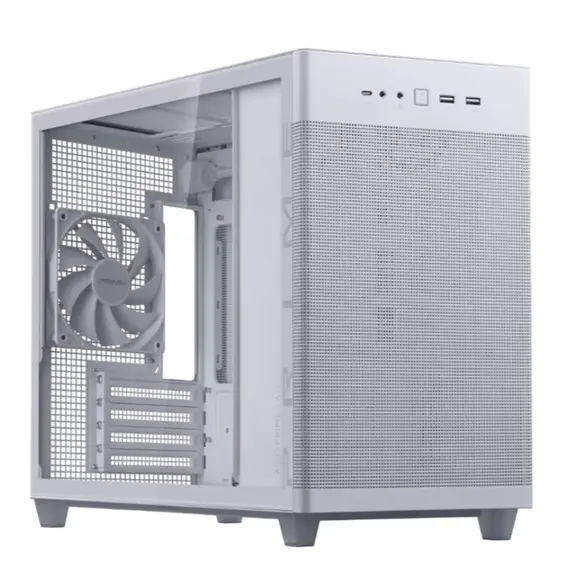 კომპიუტერის ქეისი ASUS Prime AP201 Tempered Glass MicroATX Case White - Primestore.ge