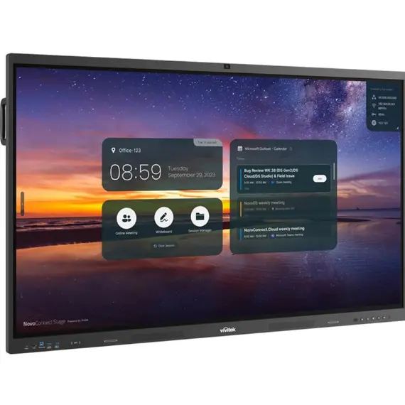 ინტერაქტიული ეკრანი Vivitek NovoTouch BK752iW 75", RAM 4GB, 32GB, Smart Board, Black/Grey + PC Module i5-12450H, 8GB, 256GB SSD, Webcam and microphone - Primestore.ge