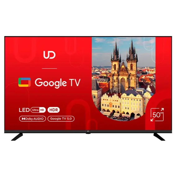 ტელევიზორი UDTV UD 50GUC5210 Google TV 16:9 3840x2160  178*/178* 250cd/m2  BT5.1 WiFi RJ45 Cl+ HDMIx2 USB2.0 DVB-T/T2/C/S2 VESA 200x200 - Primestore.ge