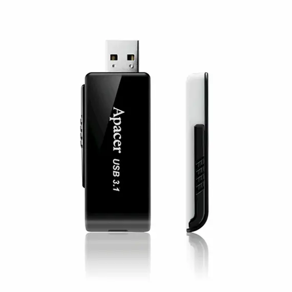 USB ფლეშ მეხსიერაბა Apacer USB3.0 Flash Drive AH350 64GB Black , 3 image - Primestore.ge