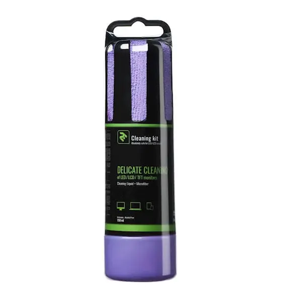 მონიტორის საწმენდი 2E Cleaning Kit  150ml Liquid for LED / LCD + Cloth, Violet , 2 image - Primestore.ge