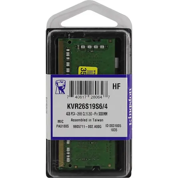 ოპერატიული მეხსიერება KINGSTON 4GB DDR4-2666 (KVR26S19S6/4) , 4 image - Primestore.ge