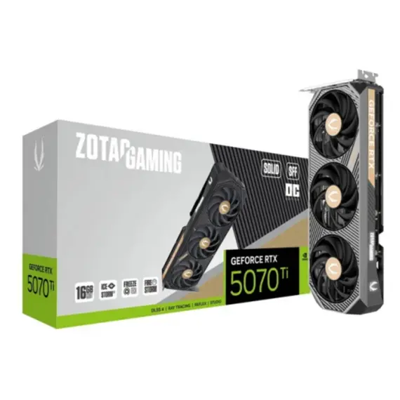 ვიდეო დაფა Zotac GAMING GeForce RTX5070 Ti SOLID SFF OC 16GB 256-Bit GDDR7 - ZT-B50710J3-10P - Primestore.ge