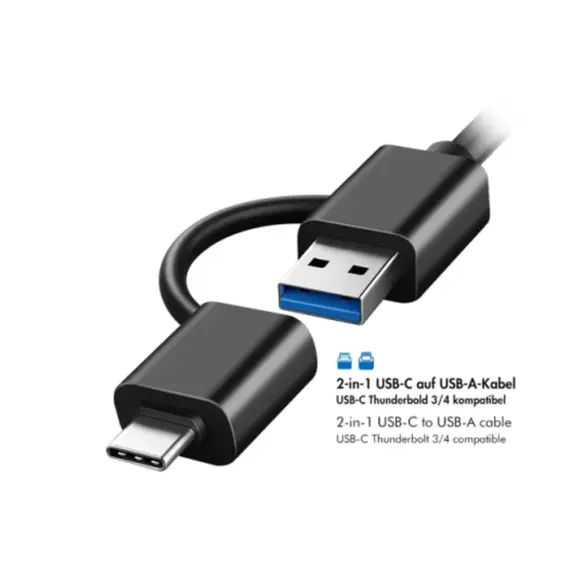 დოქ სადგური Logilink QP0035 USB-C 3.2 Gen 1 2.5" &amp; 3.5" SATA HDD/SSD RGB Docking station Black - Primestore.ge