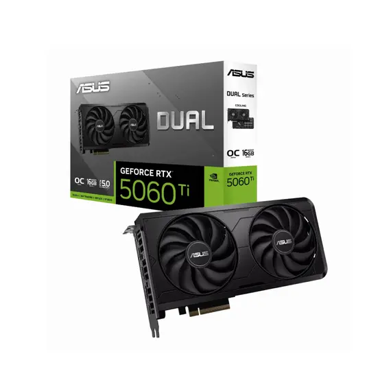 ვიდეო დაფა ASUS Graphic Card GeForce RTX 5060 TI 16GB GDDR7 OC EVO DUAL-RTX5060TI-O16G-EVO - Primestore.ge