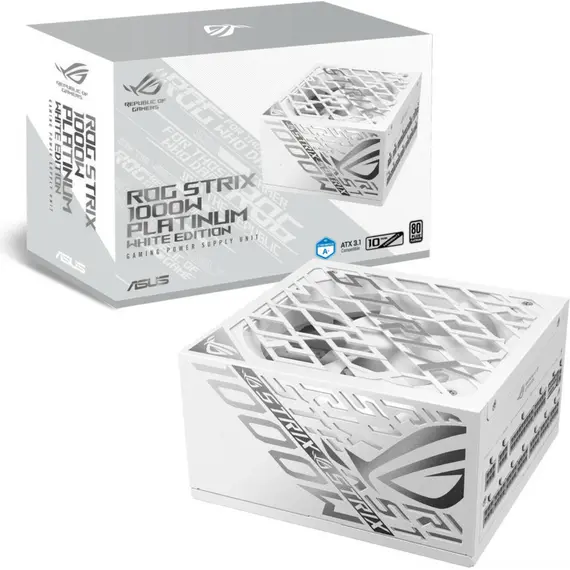 კვების ბლოკი ASUS ROG Strix 1000W Platinum White Edition 90YE00W4-B0NA00 - Primestore.ge
