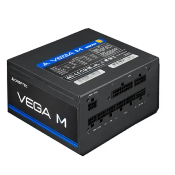 კვების ბლოკი CHIEFTEC PSU Vega M (1000W), >90%, 80+ Gold, 135mm FDB, 1xMB 24pin(20+4), 2xCPU 8pin(4+4), 3xMolex, 6xSATA, 4xPCIe 8pin(6+2), 1xPCIe GEN5 16pin, Fully Modular - Primestore.ge