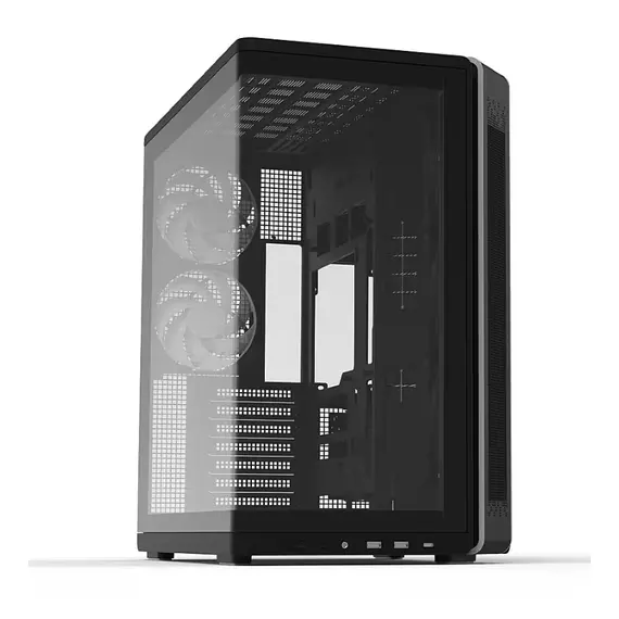 კომპიუტერის ქეისი Zalman PC case P60 without PSU, 2xUSB3.0, 1x Type C, 3x120мм ARGB Reverse, 2x120мм ARGB, VGA 435мм, LCS ready, Curved Tempered Glass, Dual Chamber, ATX, black - Primestore.ge
