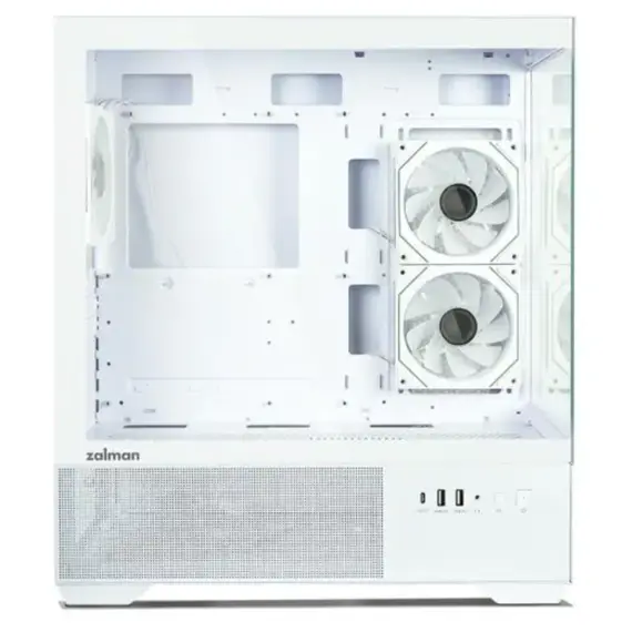 კომპიუტერის ქეისი Zalman PC case Chronix V2 without PSU, 1xUSB3.0, 1xUSB2.0, 1x Type C, 2x120mm ARGB Reverse,  4x120mm ARGB, VGA 410mm, LCS ready, TG Side/Front Panel, ATX, white - Primestore.ge