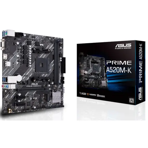 დედა დაფა ASUS Motherboard PRIME A520M-K sAM4 A520 2xDDR4 HDMI D-Sub mATX - Primestore.ge