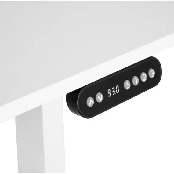 კომპიუტერის მაგიდა 2E Computer Desk CE120W, height 72-120cm, electric motor, tabletop 120 60cm (white), metal base (white) - Primestore.ge