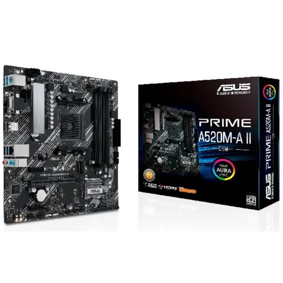 დედა დაფა ASUS Motherboard PRIME A520M-A II/CSM sAM4 A520 4xDDR4 HDMI D-Sub DP mATX - Primestore.ge