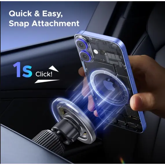 მობილურის დამჭერი UGREEN LP845 (65764), Air Vent Magnetic Car Phone Mount, Gray - Primestore.ge