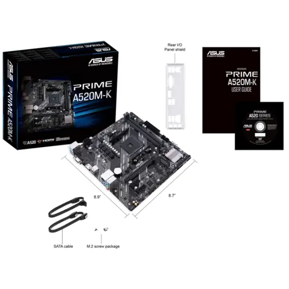 დედა დაფა ASUS Motherboard PRIME A520M-K sAM4 A520 2xDDR4 HDMI D-Sub mATX - Primestore.ge