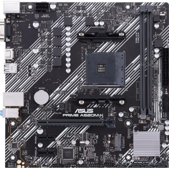 დედა დაფა ASUS Motherboard PRIME A520M-K sAM4 A520 2xDDR4 HDMI D-Sub mATX - Primestore.ge