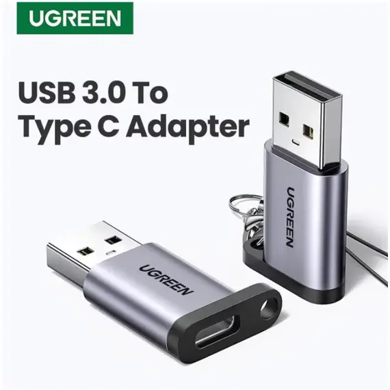 გადამყვანი Ugreen USB-A 3.0 to USB-C Adapter Gray/50533 - Primestore.ge