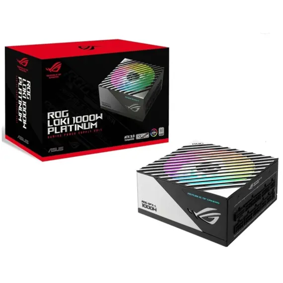 კვების ბლოკი ASUS ROG LOKI (1000W), >90%, 80+ Platinum, 135mm, 1xMB 24pin(20+4), 2xCPU 8pin(4+4), 4xMolex, 6xSATA, 3xPCIe 8pin(6+2), 1xPCIe GEN5, Fully Modular, SFX-L, ROG-LOKI-1000P-SFX-LGAMING - Primestore.ge