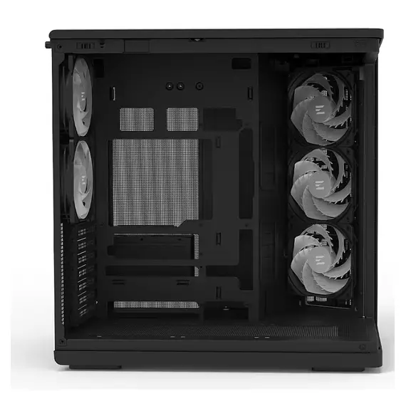 კომპიუტერის ქეისი Zalman PC case P60 without PSU, 2xUSB3.0, 1x Type C, 3x120мм ARGB Reverse, 2x120мм ARGB, VGA 435мм, LCS ready, Curved Tempered Glass, Dual Chamber, ATX, black - Primestore.ge