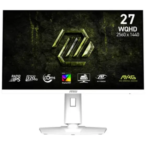 მონიტორი MSI 27" MAG 274QRFW-X32 2xHDMI, DP, Audio, IPS, 2560x1440, 320Hz, 0.5ms, sRGB 129%, FreeSync, Pivot, HDR400, white - Primestore.ge