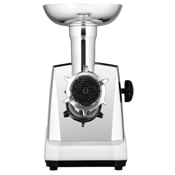 ხორცსაკეპი მანქანა ARDESTO Meat grinder , 1750W, 2kg/min, 3 cutting plates, sausages nozzle, 4 veg.slicer,  plastik, white-silver - Primestore.ge