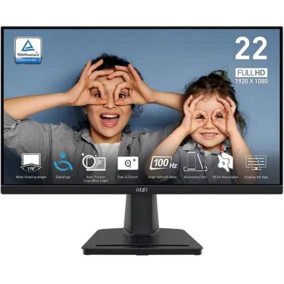 მონიტორი MSI Monitor 21.45" PRO MP225V D-Sub, HDMI, VA, 100Hz, 4ms, sRGB 100%, AdaptiveSync - Primestore.ge