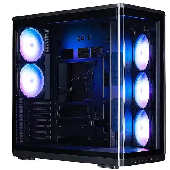 კომპიუტერის ქეისი Zalman PC case P60 without PSU, 2xUSB3.0, 1x Type C, 3x120мм ARGB Reverse, 2x120мм ARGB, VGA 435мм, LCS ready, Curved Tempered Glass, Dual Chamber, ATX, black - Primestore.ge