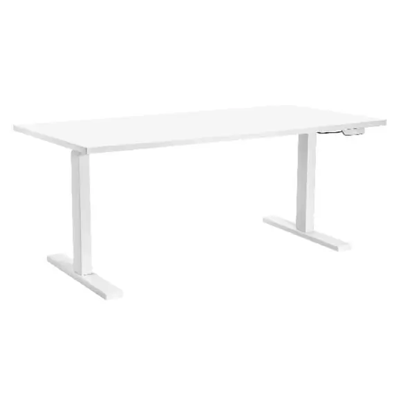კომპიუტერის მაგიდა 2E Computer Desk CE150W, height 62-128cm, electric motor, tabletop 150 75cm (white), metal base (white) - Primestore.ge