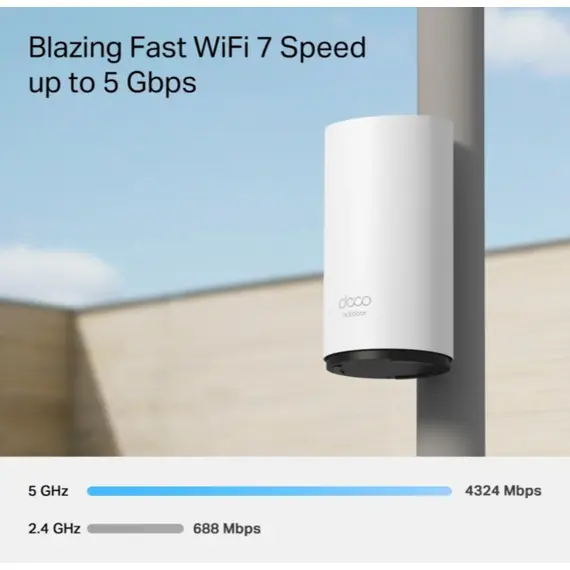 როუტერი TP-link Deco BE25-Outdoor(1-pack) BE3600 Outdoor/Indoor Mesh Wi-Fi 7 Unit - Primestore.ge