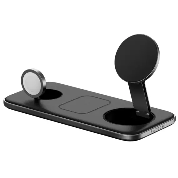 პორტატული დამტენი SATECHI Qi2 Trio Wireless Charging Pad - with Type A,C,G plugs - Primestore.ge
