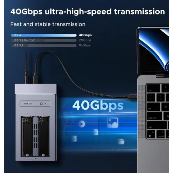 გარე მყარი დისკის ქეისი UGREEN CM847 (65733EU) M.2 NVMe USB4 SSD - 40 გბ/წმ - Primestore.ge