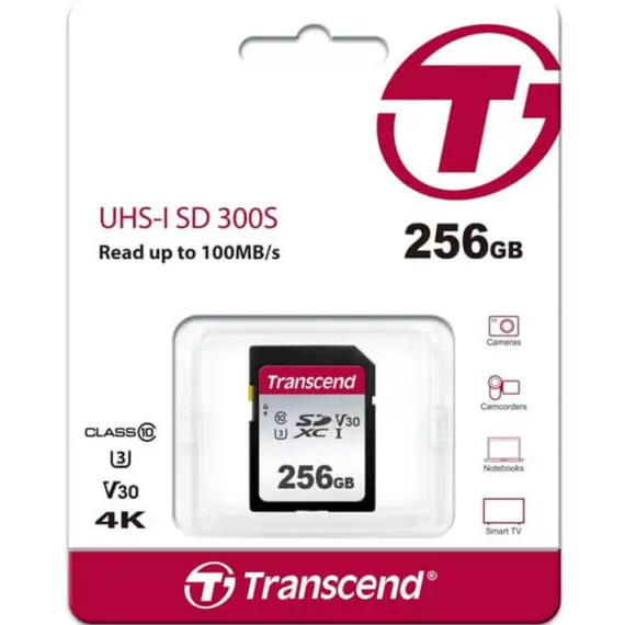 მეხსიერების ბარათი Transcend TS256GSDC300S 256GB UHS-I U3 SD Card - Primestore.ge