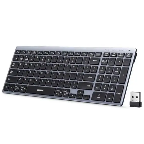 კლავიატურა UGREEN K552 (75163), Wireless, Bluetooth, USB, Keyboard, Grey - Primestore.ge