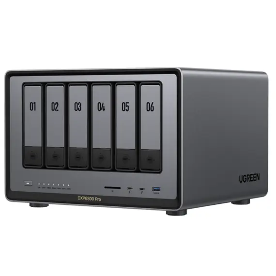 შენახვის სისტემა UGREEN NASync DXP6800Pro (25899B), Intel i5 1235U, 8GB, RJ45, USB, Type-C, HDMI, Space Gray - Primestore.ge