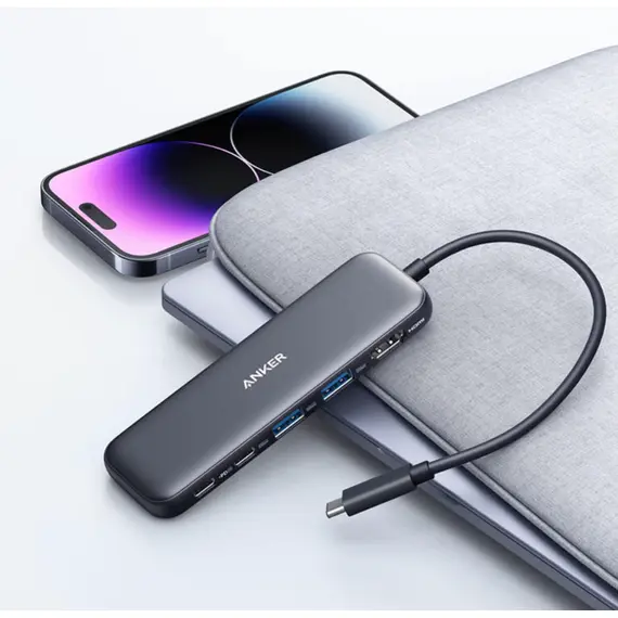 ჰაბი Anker 332 USB-C Hub (5-in-1) - Black - Primestore.ge