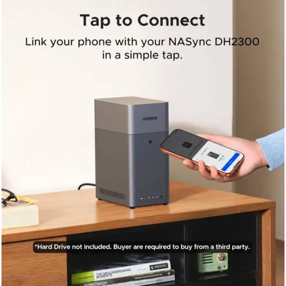 შენახვის სისტემა UGREEN NASync DH2300 (95998), Rockchip A72+A53, 4GB, Diskless, RJ45, USB, Type-C, HDMI, Space Gray - Primestore.ge