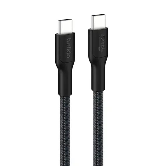 კაბელი Belkin USB C 3M 240W Brained Cable Black - Primestore.ge