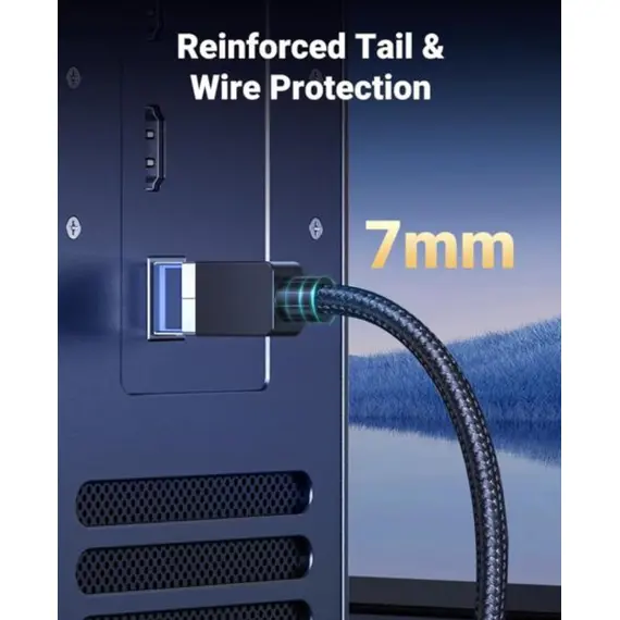ქსელის კაბელი UGREEN NW153 (80431), CAT8 Patch Cord LAN Cable, 2m, Black - Primestore.ge