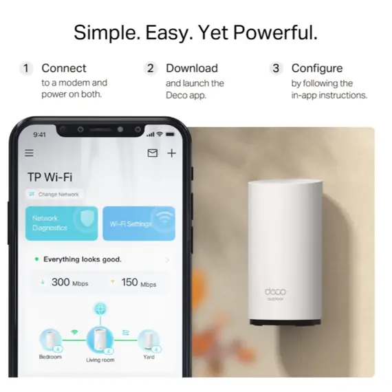 როუტერი TP-link Deco BE25-Outdoor(1-pack) BE3600 Outdoor/Indoor Mesh Wi-Fi 7 Unit - Primestore.ge