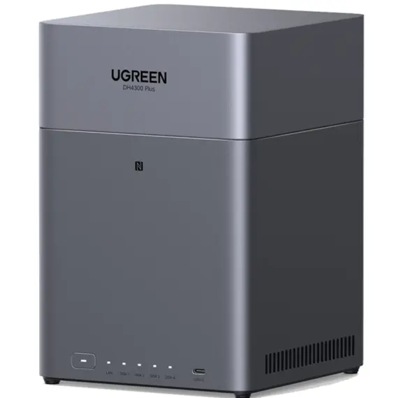 შენახვის სისტემა UGREEN NASync DH4300 Plus (85660), Rockchip A76+A55, 8GB, Diskless, RJ45, USB, Type-C, HDMI, Space Gray - Primestore.ge