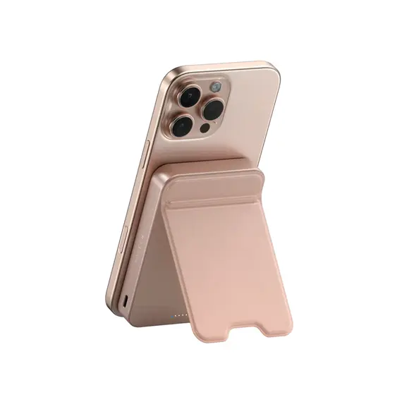 პორტატული დამტენი SATECHI Qi2 10K Magnetic Power Bank with Stand (Desert Rose) - Primestore.ge