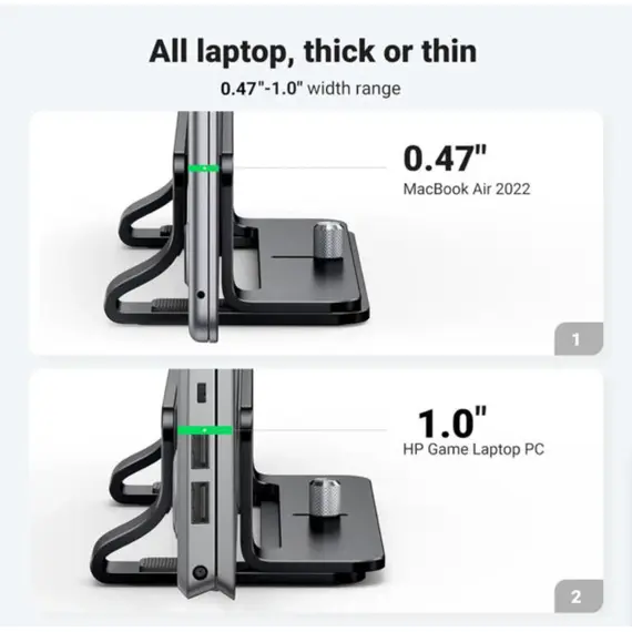 ნოუთბუქის სადგამი UGREEN LP258 (25706), Vertical Laptop Stand, Space Saver - Primestore.ge