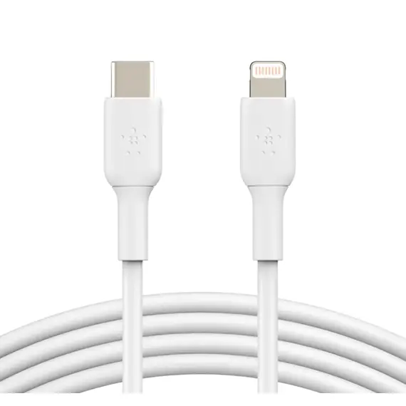 კაბელი BELKIN Lightning to USB-C Cable PVC, 1M, White - Primestore.ge