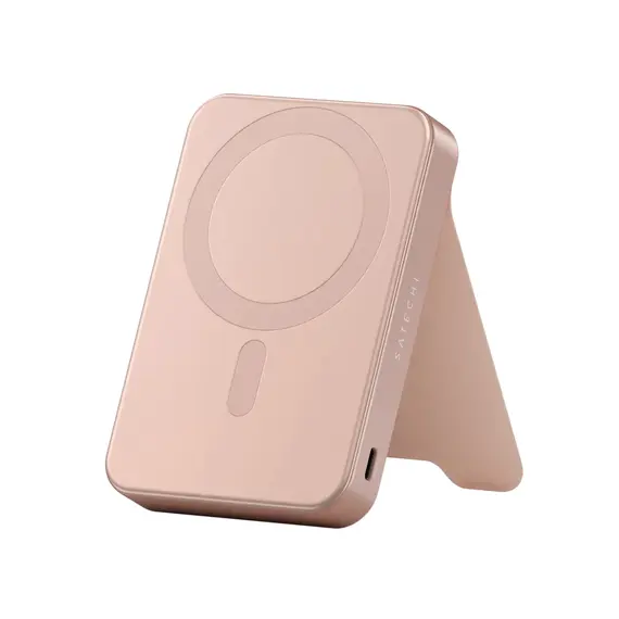 პორტატული დამტენი SATECHI Qi2 10K Magnetic Power Bank with Stand (Desert Rose) - Primestore.ge