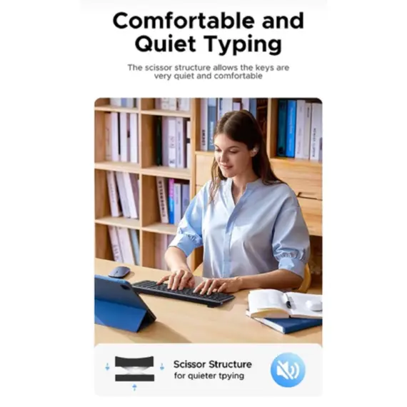 კლავიატურა UGREEN K552 (75163), Wireless, Bluetooth, USB, Keyboard, Grey - Primestore.ge