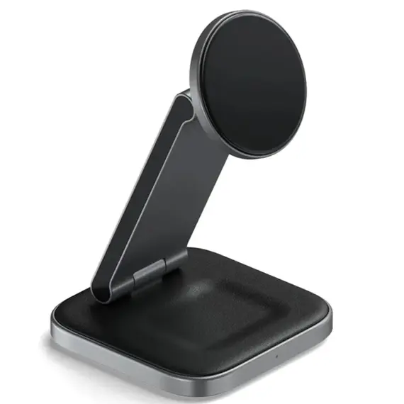 პორტატული დამტენი SATECHI 3-in-1 Foldable Qi2 Wireless Charging Stand (Space Gray) with Type A,C,G plugs - Primestore.ge