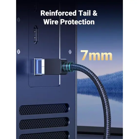 ქსელის კაბელი UGREEN NW153 (30795), CAT8 Patch Cord LAN Cable, 10m, Black - Primestore.ge