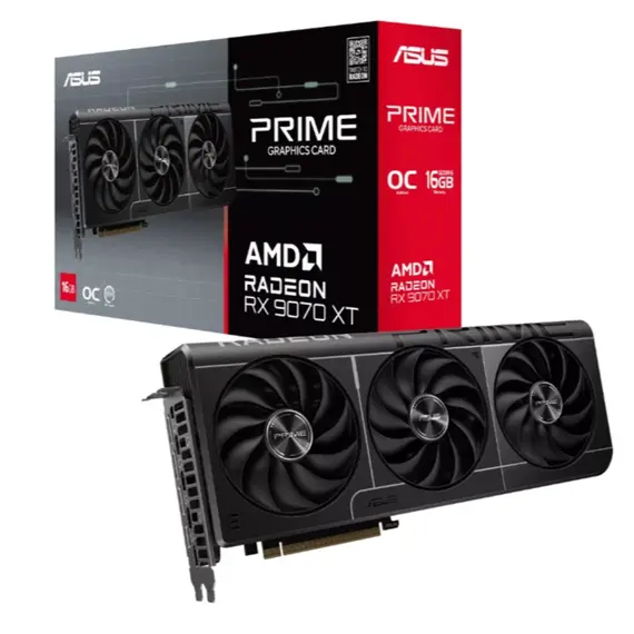 ვიდეო დაფა ASUS PRIME-RX9070XT-O16G//RX9070XT,HDMI,DP*3,16G,D6 - Primestore.ge